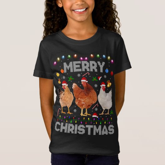 Vrolijk kerstvierend Boerderij voor kerstbekkenker T-shirt (Voorkant)