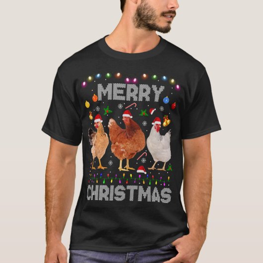 Vrolijk kerstvierend Boerderij voor kerstbekkenker T-shirt (Voorkant)