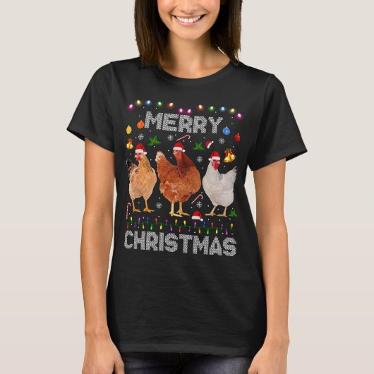 Vrolijk kerstvierend Boerderij voor kerstbekkenker T-shirt (Voorkant)