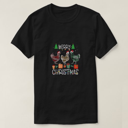 Vrolijk kerstvierkant Man met kerstbekkenkerstbeke T-shirt (Design voorkant)