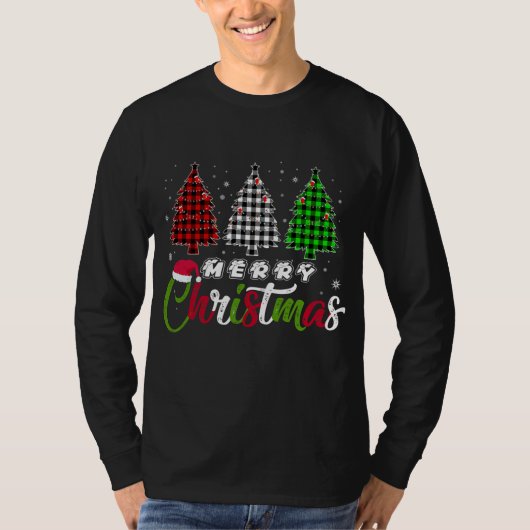 Vrolijk kerstvierkant met rood-witte feestjes t-shirt (Voorkant)