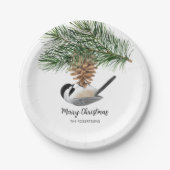 Vrolijk kerstvierkant op Pinecone Papieren Bordje (Voorkant)