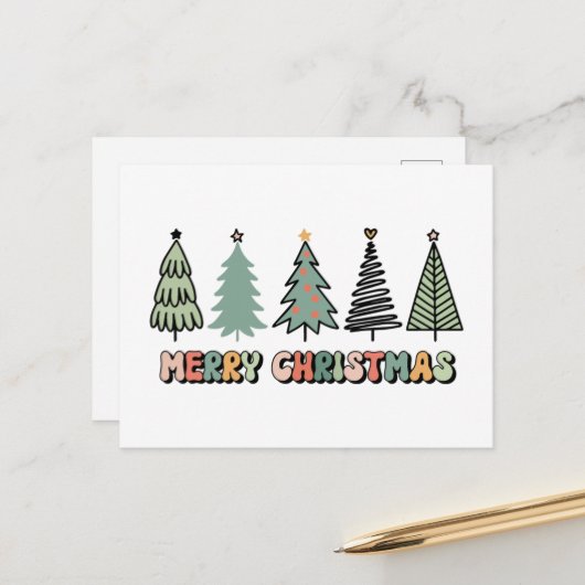 Vrolijk kerstvirustoertijd briefkaart (Voorkant / Achterkant in situ)