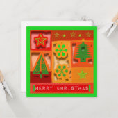 Vrolijk kerstvizier, 3-D, Wenskaart voor flatpanel Kaart (Voorkant / Achterkant in situ)