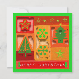 Vrolijk kerstvizier, 3-D, Wenskaart voor flatpanel Kaart