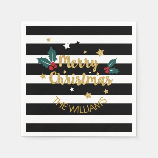 Vrolijk kerstvriendelijk design met moderne tekst  servet (Voorkant)