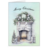 Vrolijk kerstvuur brandende haard (Voorkant)