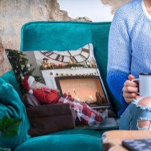 Vrolijk kerstwapen en Cozy Fireplace Santa