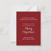 Vrolijk kerstwapen en Cozy Fireplace Santa Notitiekaartje (Achterkant)