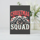 Vrolijk Kerstwasbeer Santa Hat Lovers Bedankkaart (Staand voorkant)