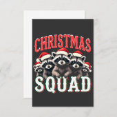 Vrolijk Kerstwasbeer Santa Hat Lovers Bedankkaart (Voorkant / Achterkant)