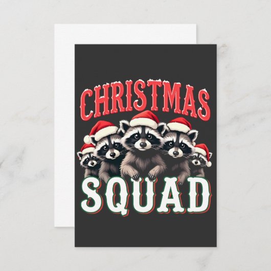 Vrolijk Kerstwasbeer Santa Hat Lovers Bedankkaart (Voorkant / Achterkant)