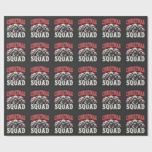 Vrolijk Kerstwasbeer Santa Hat Lovers Cadeaupapier (Vlak)