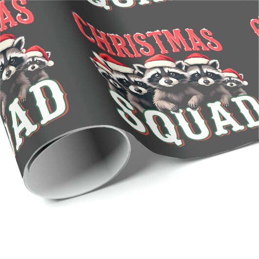 Vrolijk Kerstwasbeer Santa Hat Lovers Cadeaupapier (Rol Hoek)