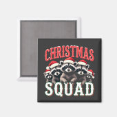 Vrolijk Kerstwasbeer Santa Hat Lovers Magneet (Voorkant / Achterkant)