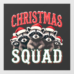 Vrolijk Kerstwasbeer Santa Hat Lovers Raamsticker