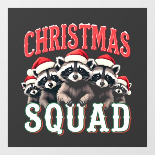 Vrolijk Kerstwasbeer Santa Hat Lovers Raamsticker (Vel)