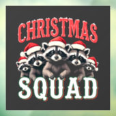 Vrolijk Kerstwasbeer Santa Hat Lovers Raamsticker (Vel 3)