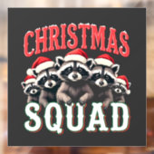 Vrolijk Kerstwasbeer Santa Hat Lovers Raamsticker (Vel 2)