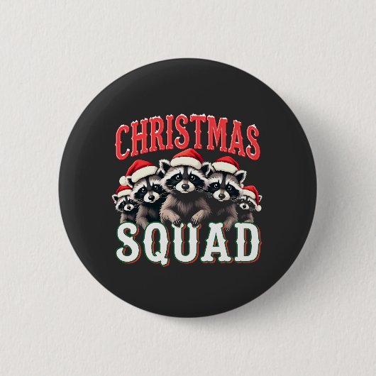 Vrolijk Kerstwasbeer Santa Hat Lovers Ronde Button 5,7 Cm (Voorkant)