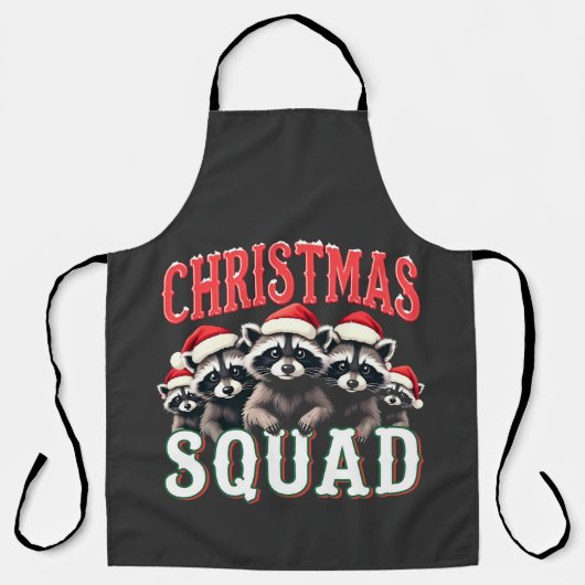 Vrolijk Kerstwasbeer Santa Hat Lovers Schort (Voorkant)