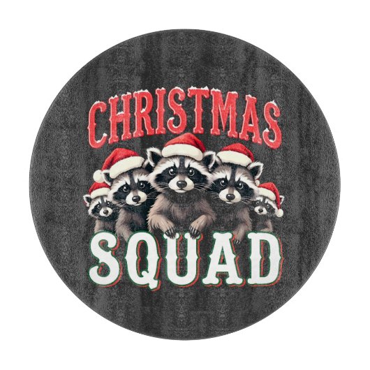 Vrolijk Kerstwasbeer Santa Hat Lovers Snijplank (Voorkant)