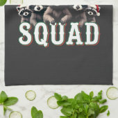 Vrolijk Kerstwasbeer Santa Hat Lovers Theedoek (Gevouwen)