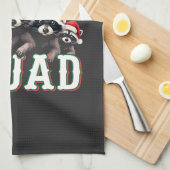 Vrolijk Kerstwasbeer Santa Hat Lovers Theedoek (Quarter Fold)