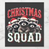 Vrolijk Kerstwasbeer Santa Hat Lovers Wijn Etiket (Enkel label)