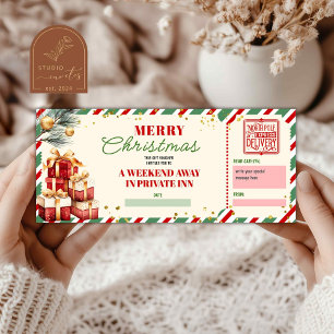 Vrolijk Kerstweekend Vakantie Voucher Gift