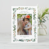 Vrolijk Kerstwens Foto Feestdagenkaart (Staand voorkant)