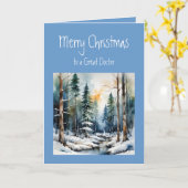 Vrolijk kerstwensen geweldige dokter kaart (Gele Bloem)