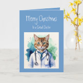Vrolijk Kerstwensen Grote Doctor Fun Cat Scan Kaart (Gele Bloem)