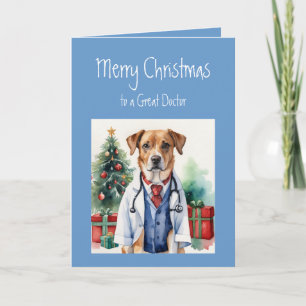 Vrolijk Kerstwensen Grote Doctor Fun Dog Doctor Kaart