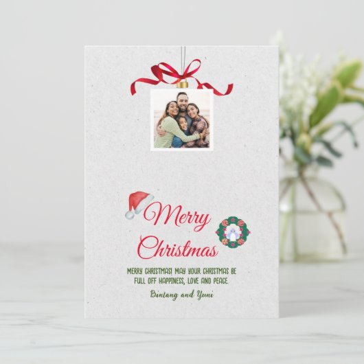 Vrolijk kerstWenskaart Bedankkaart (Staand voorkant)