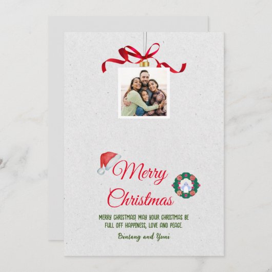 Vrolijk kerstWenskaart Bedankkaart (Voorkant / Achterkant)