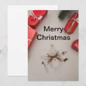 Vrolijk kerstwenskaart feestdagenkaart (Voorkant / Achterkant)