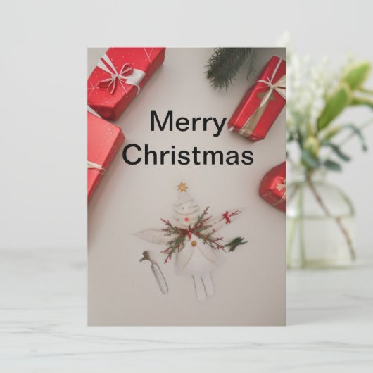 Vrolijk kerstwenskaart feestdagenkaart (Staand voorkant)