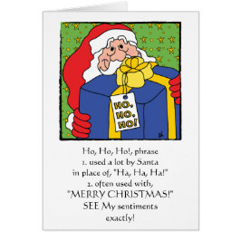 Vrolijk kerstWenskaart "HO, HO, HO"