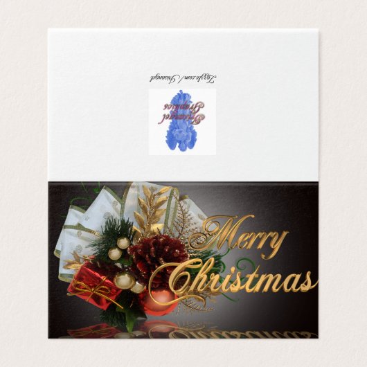 Vrolijk kerstwenskaart kaart (Buitenkant ongevouwen)