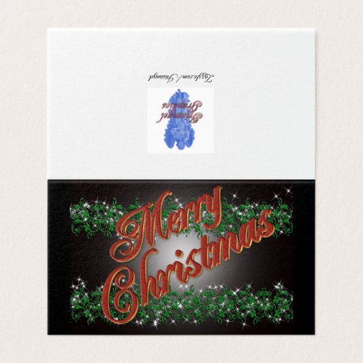 Vrolijk kerstwenskaart kaart (Buitenkant ongevouwen)