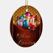 Vrolijk kerstWenskaart Keramisch Ornament (Rechts)