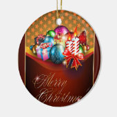 Vrolijk kerstWenskaart Keramisch Ornament (Links)