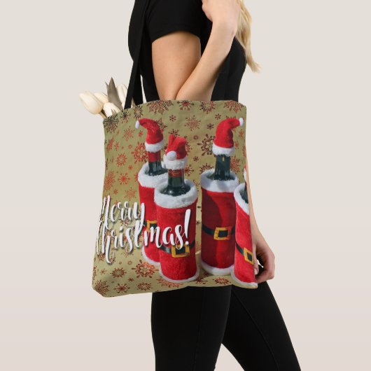 Vrolijk kerstwijn Canvas tas! Tote Bag (Dichtbij)