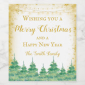 Vrolijk kerstwijn etiketten, vakantie wijn etikett etiket (Enkel label)