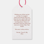 Vrolijk kerstwinter bessen dennen krans cadeaulabel (Achterkant)