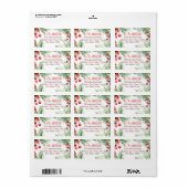 Vrolijk kerstwinter bessen dennen krans etiket (Full Sheet)
