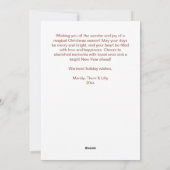 Vrolijk kerstwinter bessen dennen krans feestdagenkaart (Achterkant)