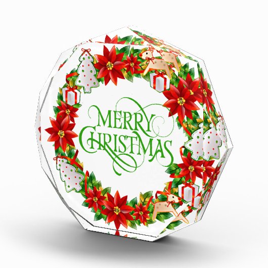 Vrolijk kerstwinter vakantie krans fotoblok (Rechts)