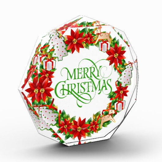 Vrolijk kerstwinter vakantie krans fotoblok (Links)